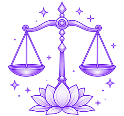 Scales of justice on lotus